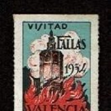 Francobolli: VIÑETA VISITA FALLAS DE VALENCIA 1934