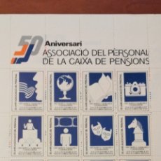 Sellos: EXPO FILATÉLICA BARCELONA 1979: 75 ANIVERSARI CAIXA DE PENSIONS I 50º ASSOCIACIÓ DEL PERSONAL