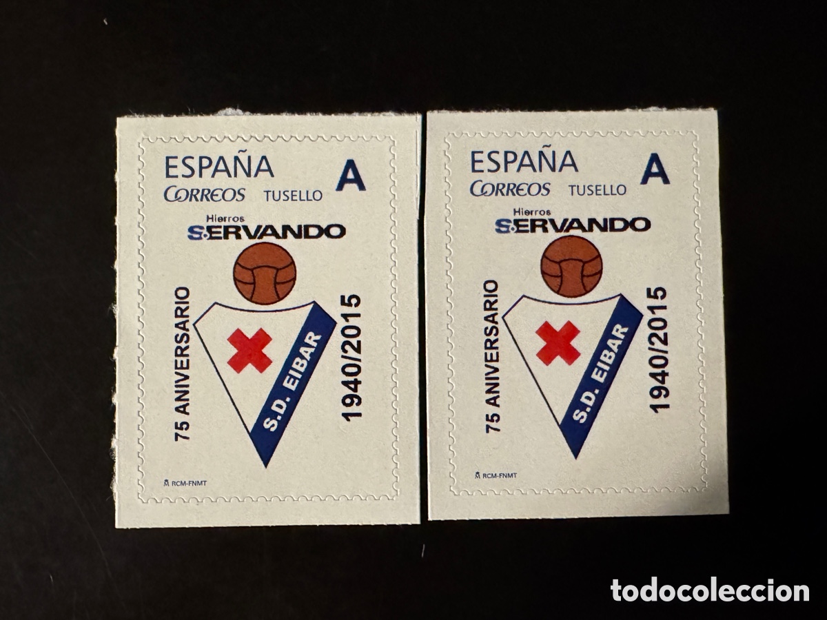 Sellos: 2 sellos tarifa A 75 aniversario SD &Eacute;ibar 2015 - Foto 1