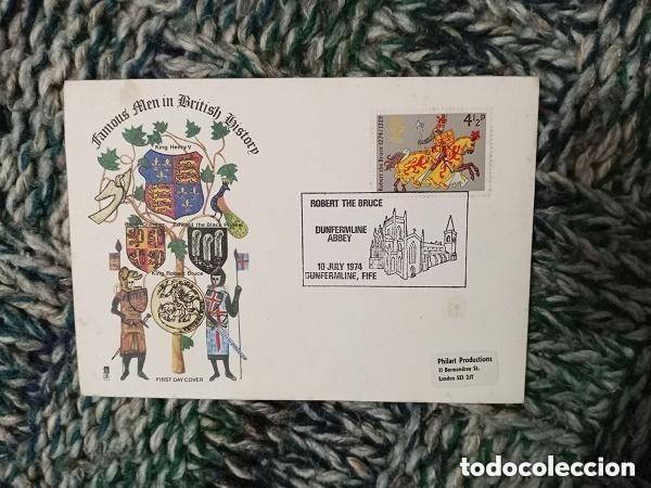 Sellos: SOBRE ESPECIAL ESCOCIA - ROBERT THE BRUCE - Foto 1