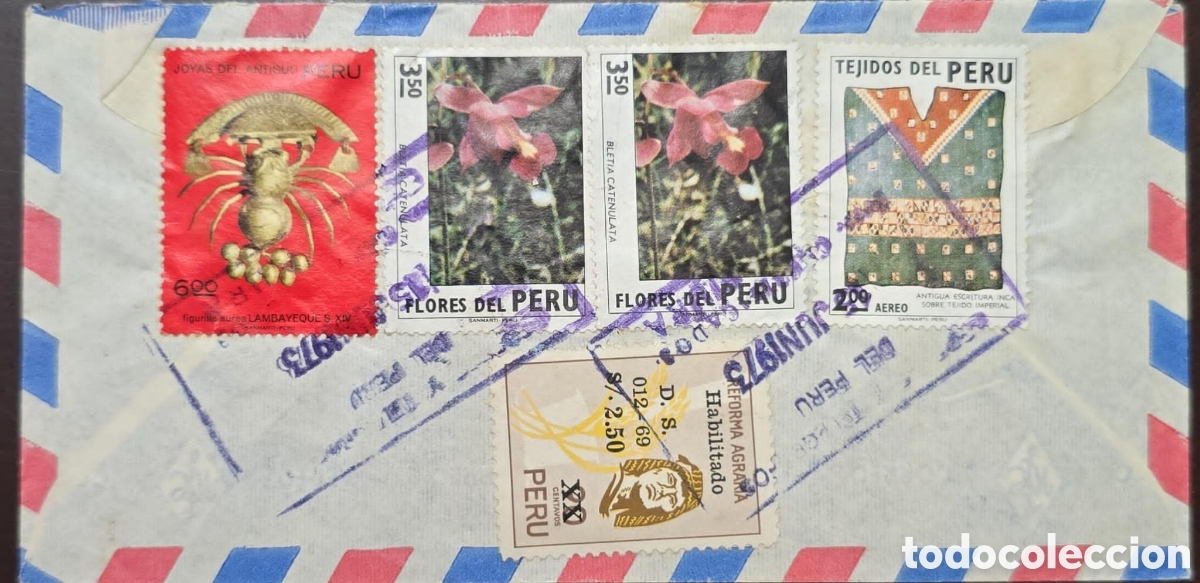 Sellos: CA)Peru 1973. It is confirmed by the violet postmark that clearly indicates &rdquo;JUN 1973.&rdquo;. - Foto 2