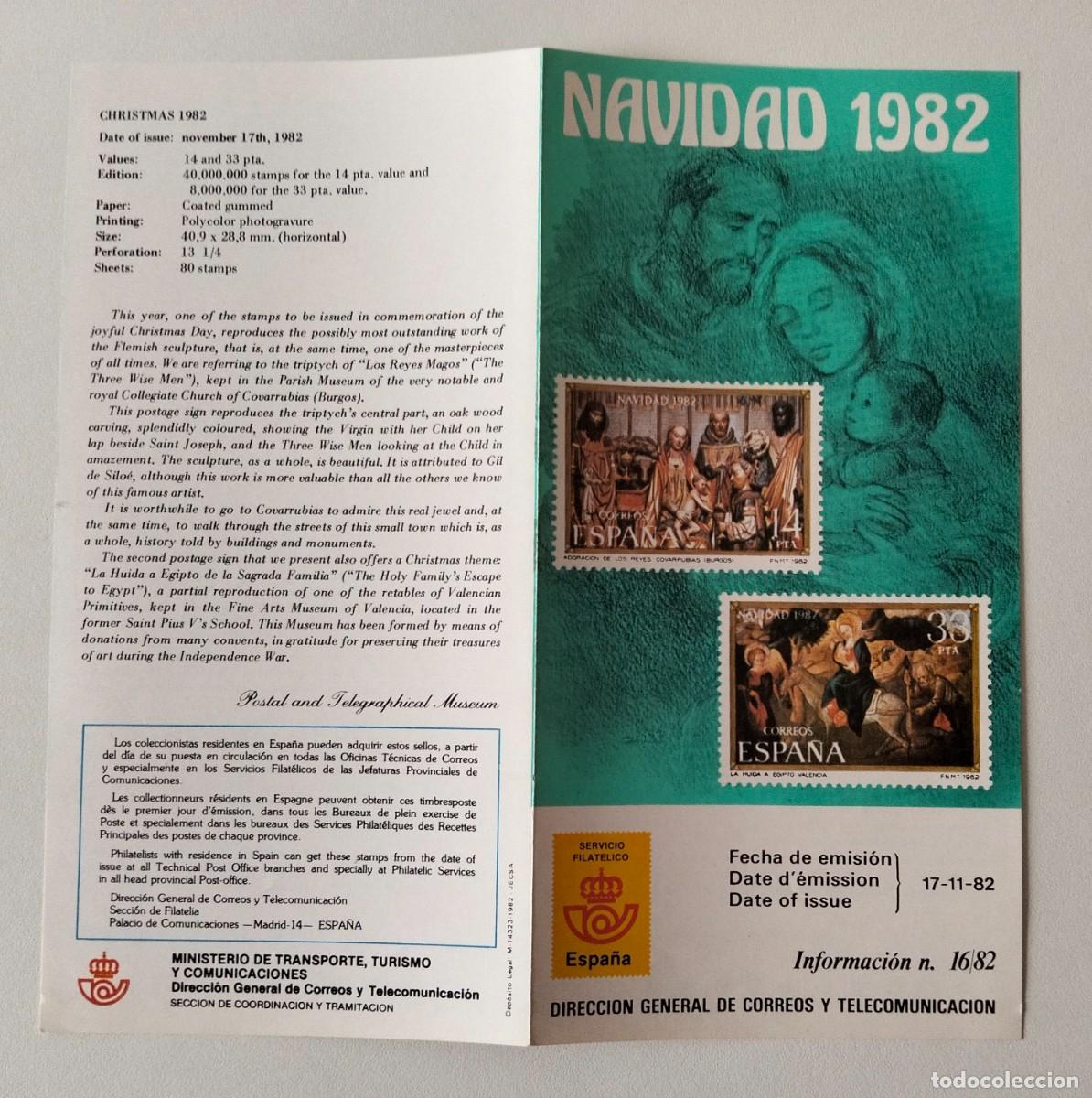 Sellos: SELL5 PROSPECTO FECHA DE EMISION NAVIDAD 1982 - Foto 1