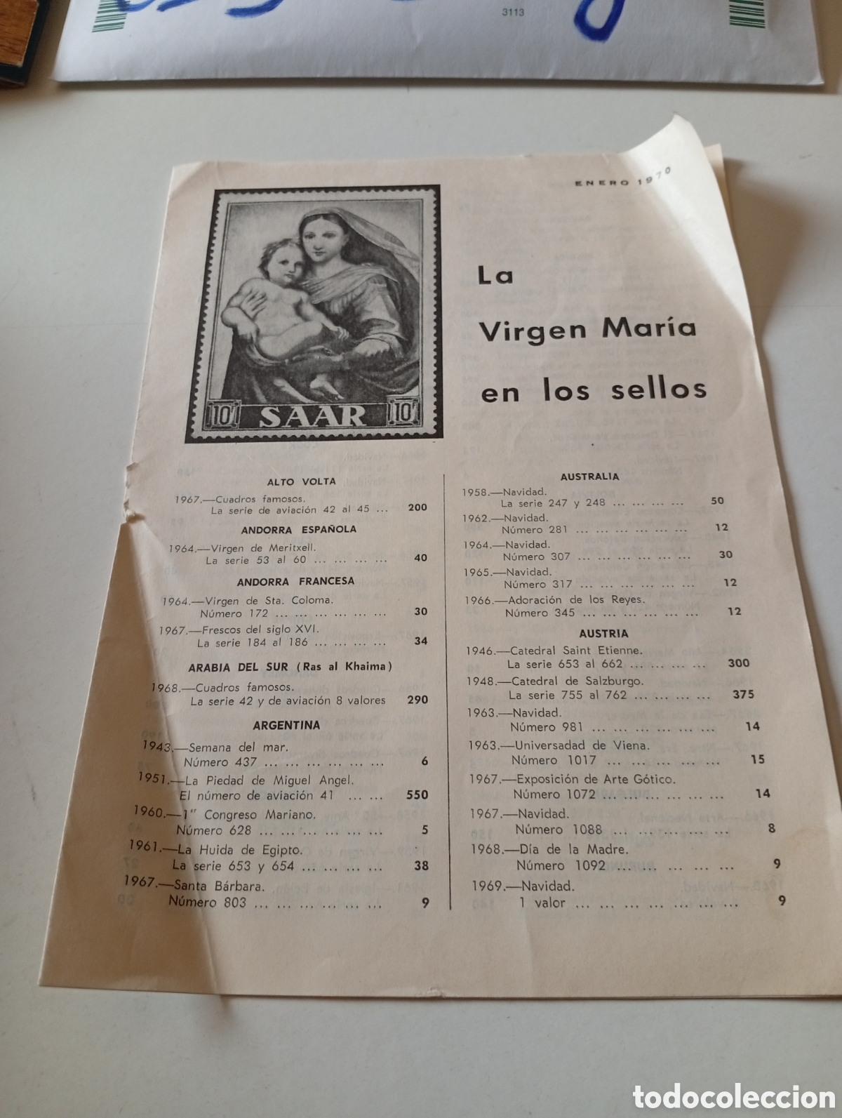 Sellos: Filatelia La Virgen Mar&iacute;a en los sellos