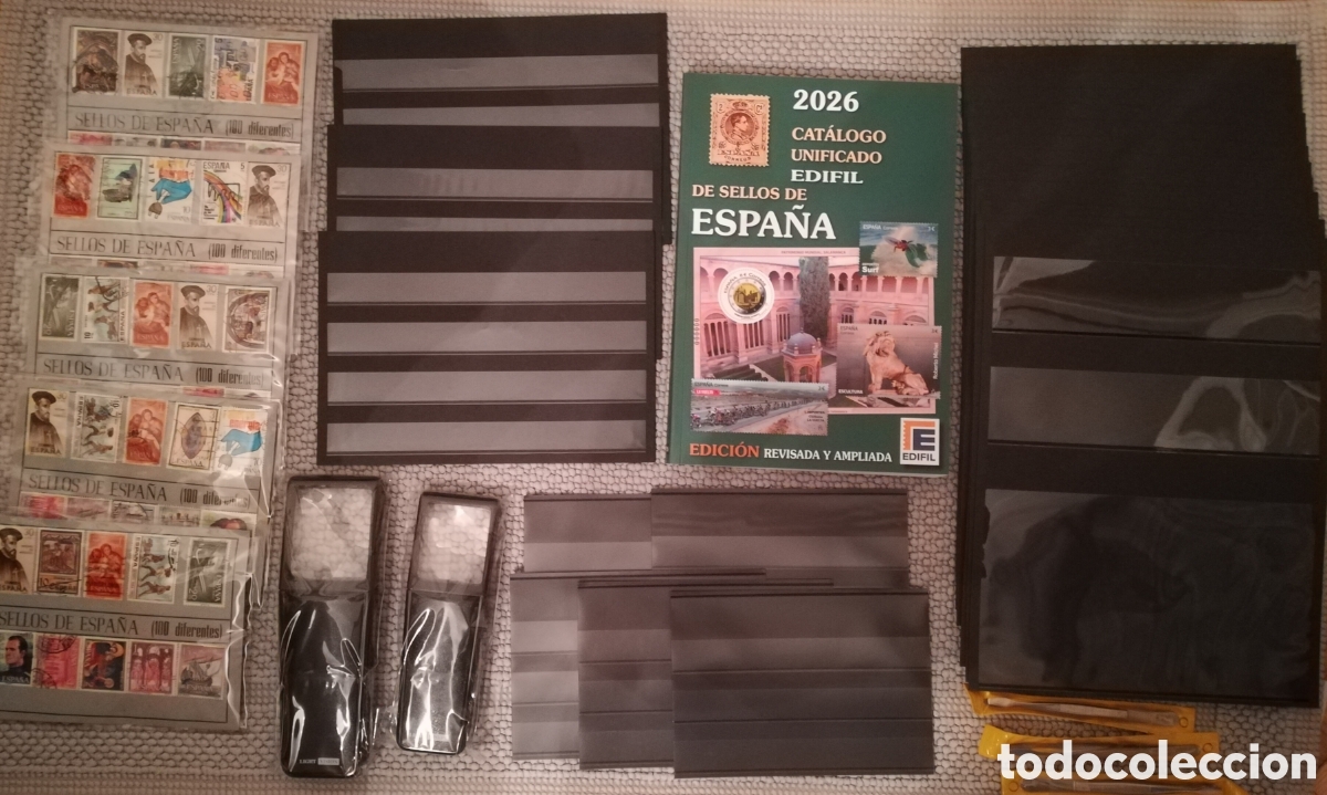 Selos: Caja con material filatelico