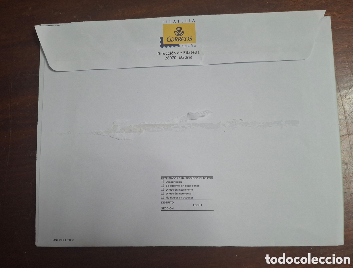 Sellos: SOBRE (USADO) DEL SERVICIO FILAT&Eacute;LICO - Foto 2