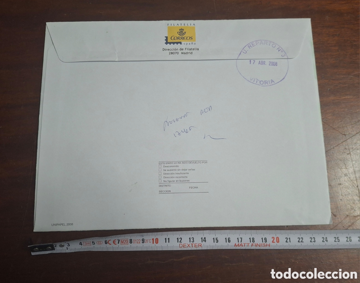 Sellos: SOBRE (USADO) DEL SERVICIO FILAT&Eacute;LICO - Foto 2
