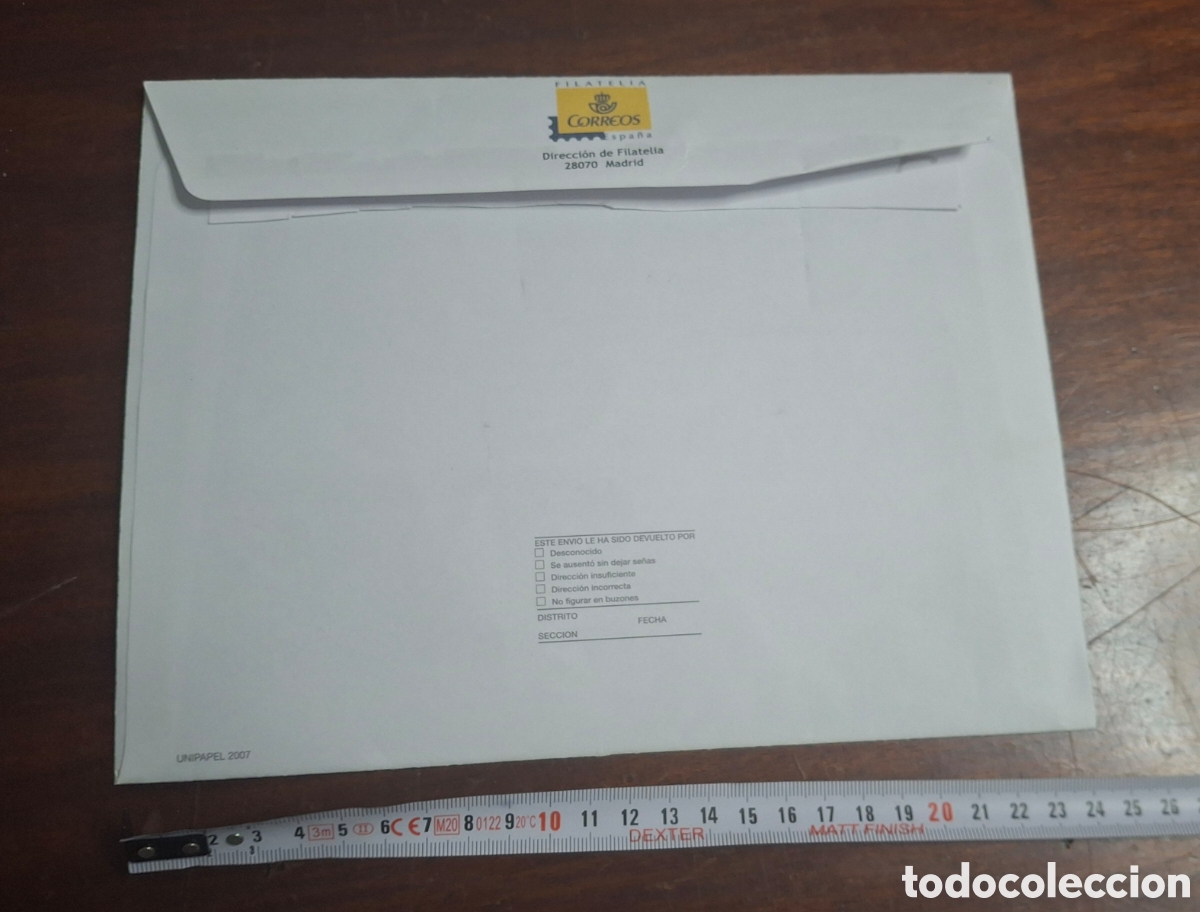 Sellos: SOBRE (USADO) DEL SERVICIO FILAT&Eacute;LICO - Foto 2