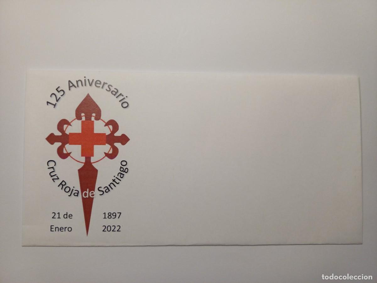 Sellos: Sobre conmemorativo del 125 aniversario de la Cruz Roja de Santiago de Compostela
