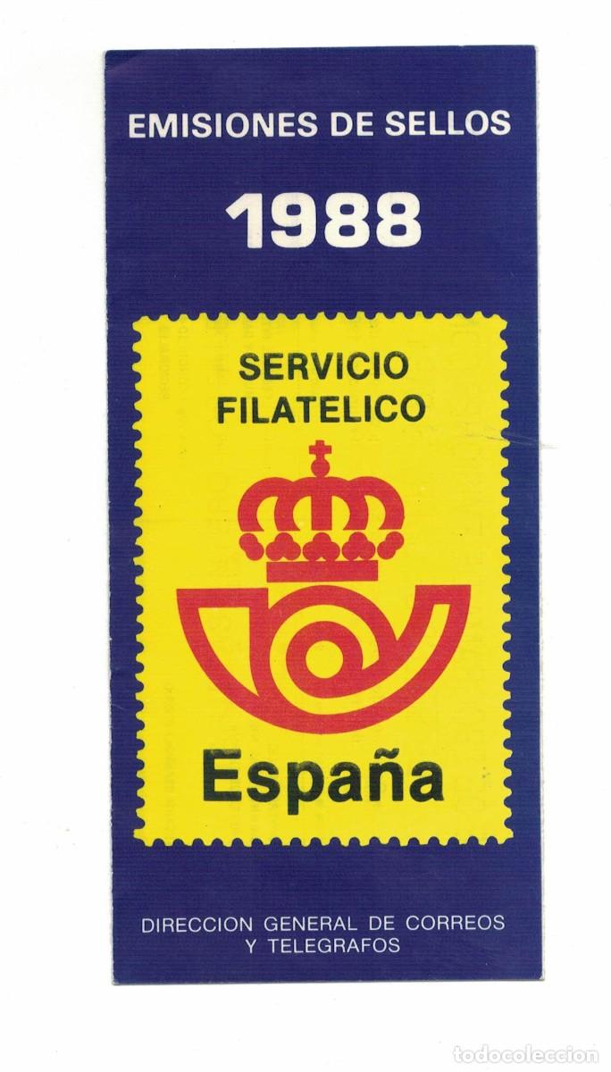 Sellos: Folleto oficial Emisiones de Sellos 1988 Servicio Filat&eacute;lico Correos Espa&ntilde;a