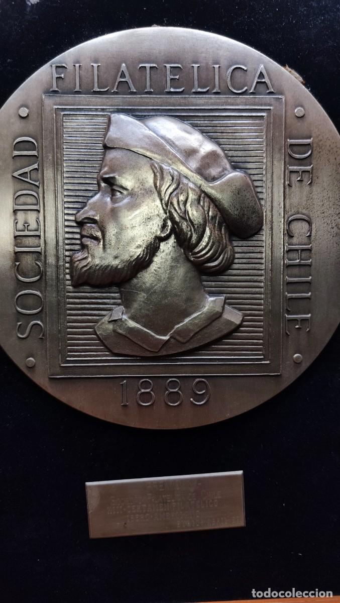 Sellos: BURGOS 1989 - TROFEO XIII CERTAMEN FILATELICO IBERO-AMERICANO - SOCIEDAD FILATELICA DE CHILE - LEER