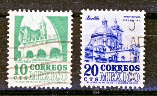 Sellos: MEXICO.- ARQUITECTURA COLONIAL.- (3) - Foto 1