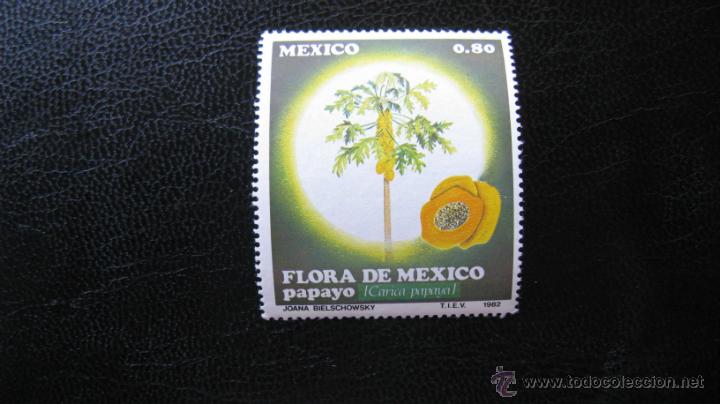 Sellos: mexico 1982, flora de mexico, papayo - Foto 1