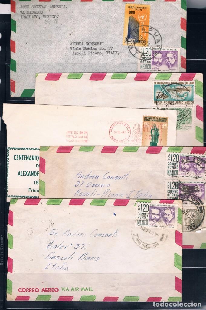 Sellos: M&eacute;xico. Conjunto de 7 cartas circuladas - Foto 1