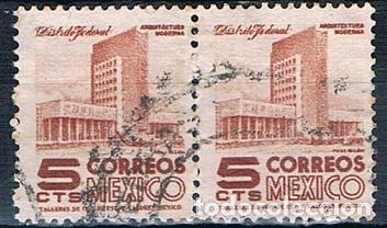 Sellos: M&Eacute;XICO 1950 Y 628 USADO BLOQUE DE DOS - Foto 1