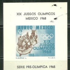 Sellos: MEXICO 1965 HB IVERT 4 *** PRELUDIO DE LOS JUEGOS OLIMPICOS - DEPORTES