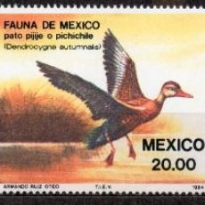 Sellos: MEXICO/1984/MNH/SC#1347A/ AVES ACUATICAS / ANIMALES / PATOS