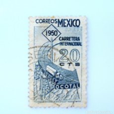Sellos: SELLO POSTAL MÉXICO 1950 , 20 CTS ,COMUNICACIONES, CARRETERA INTERNACIONAL C. JUAREZ - OCOTAL,USADO. Lote 232384865