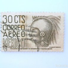 Sellos: SELLO POSTAL ANTIGUO MÉXICO 1953 30 C PRINCIPE AZTECA CUAUHTEMOC ULTIMO TLATOANI - AEREO