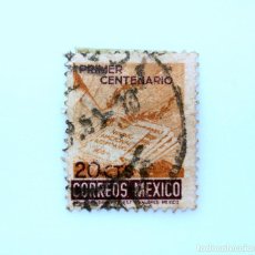Sellos: SELLO POSTAL MÉXICO 1954 , 20 CTS, PARTITURAS, PRIMER CENTENARIO DEL HIMNO NACIONAL MEXICANO, USADO. Lote 232471855