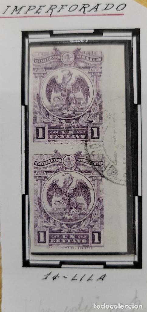 Sellos: SO) MEXICO, EAGLE, ONE CENTAVO, LILAC, IMPERFORATED - Foto 1