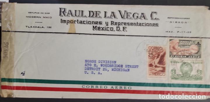 Sellos: SO) MEXICO, AZTEC, AIR MAIL, CENSORED - Foto 1