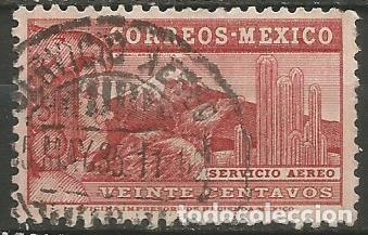Sellos: M&Eacute;XICO - 20 CENTAVOS 1935 - SERVICIO A&Eacute;REO - USADO - Foto 1