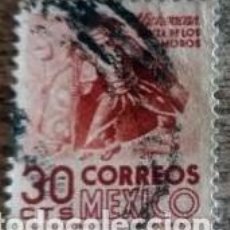 Sellos: SELLO USADO MEXICO 1950 DANZA DE LOS MOROS. Lote 365944886