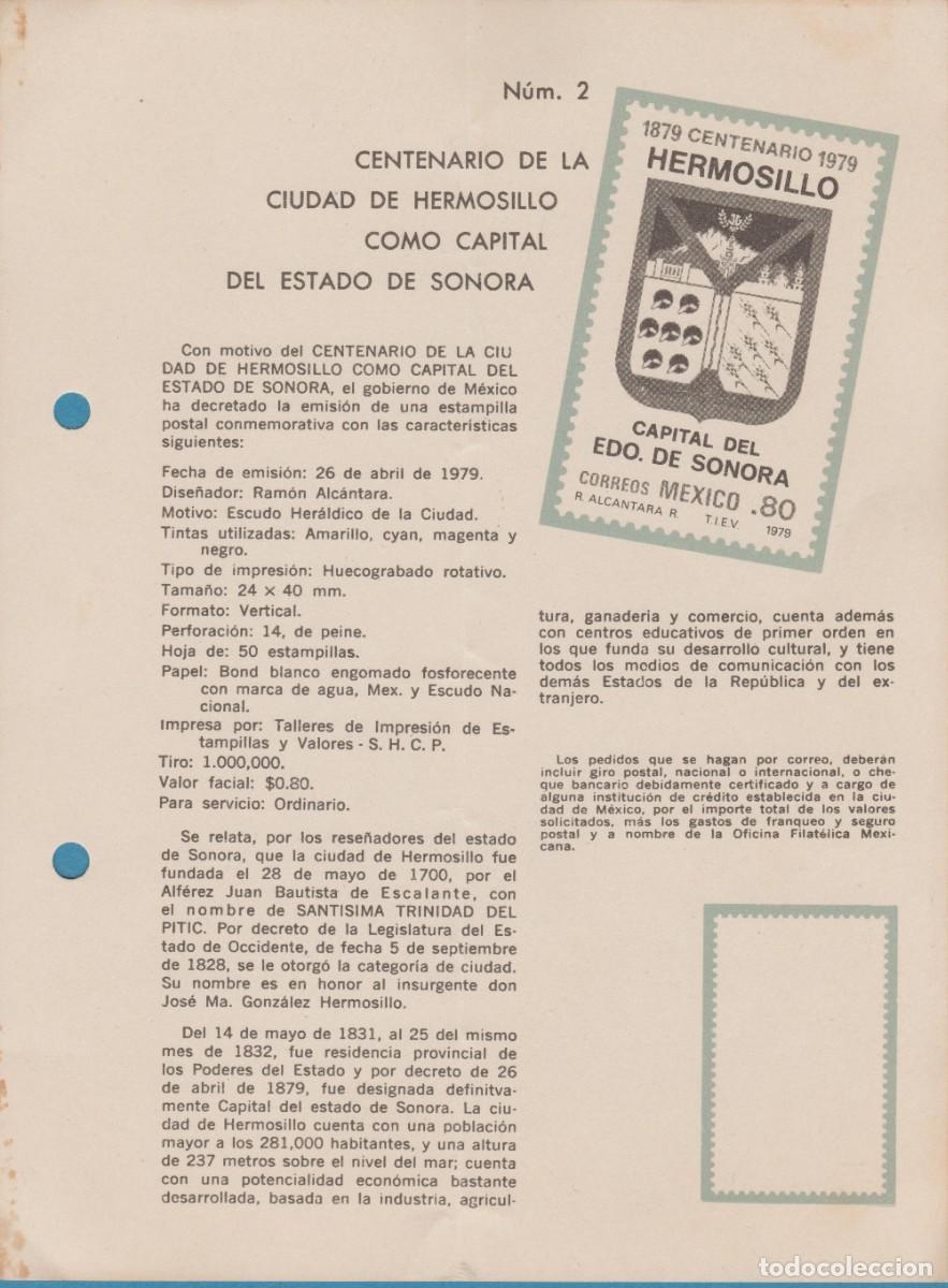 Sellos: DOCUMENTO FILAT&Eacute;LICO, M&Eacute;XICO, 1979. - Foto 1