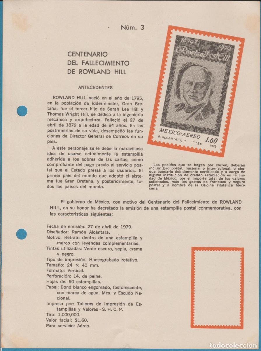 Sellos: DOCUMENTO FILAT&Eacute;LICO, M&Eacute;XICO, 1979. - Foto 1