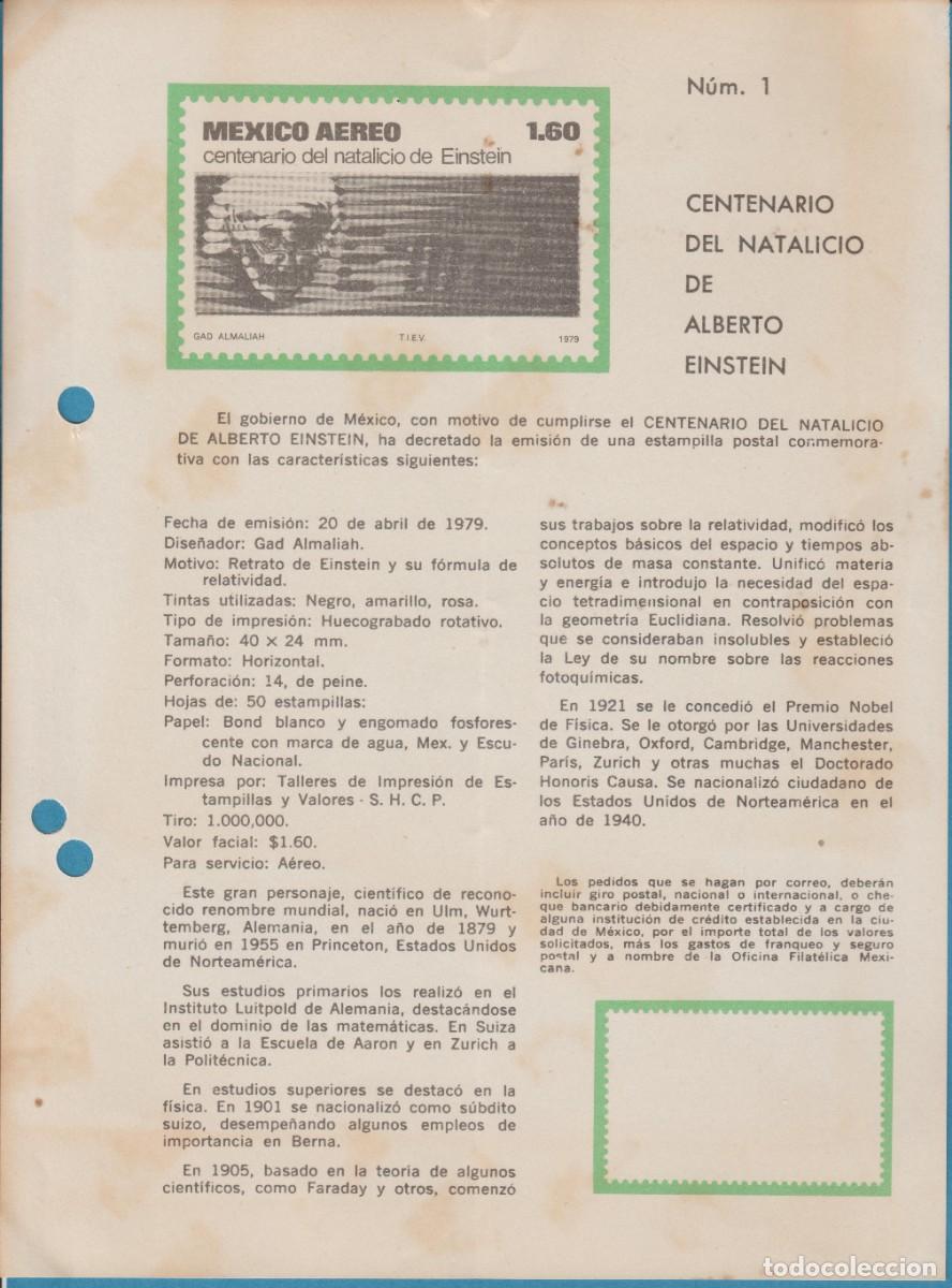 Sellos: DOCUMENTO FILAT&Eacute;LICO, M&Eacute;XICO, 1979. - Foto 1
