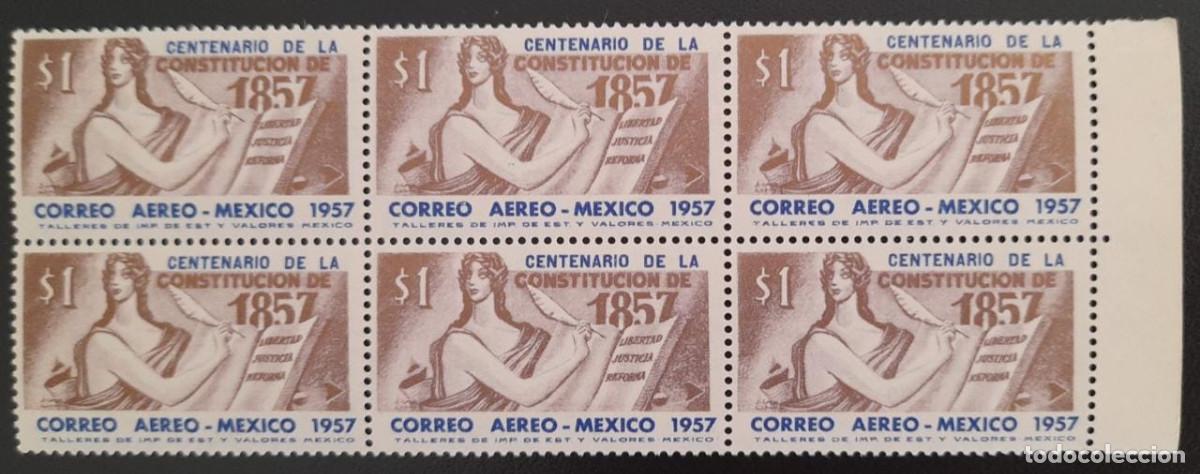 Sellos: SO) 1957 M&Eacute;XICO, CENTENARIO DE LA CONSTITUCI&Oacute;N, MNH - Foto 1