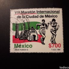 Sellos: MÉXICO YVERT 1332 SERIE COMPLETA USADA 1990 MARATÓN, DEPORTES PEDIDO MÍNIMO 3€