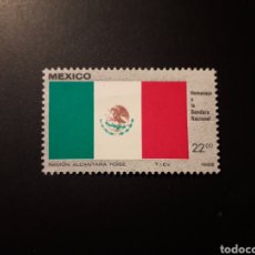 Sellos: MÉXICO YVERT 1094 SERIE COMPLETA NUEVA CON CHARNELA 1985 BANDERA DE MÉXICO PEDIDO MÍNIMO 3€