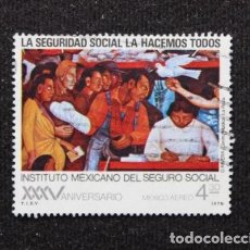 Sellos: SELLO MEXICO XXXV ANIVERSARIO INSTITUTO MEXICANO DEL SEGURO SOCIAL