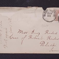 Sellos: J) 1866 UNITED STATES, MUTE CANCELLATION, CIRCULATED COVER, FROM NEW YORK TO PARIS. Lote 387933874