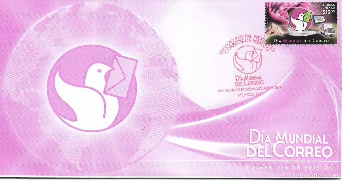 Sellos: J) 2014 MEXICO, WORLD POST DAY, FDC - Foto 1