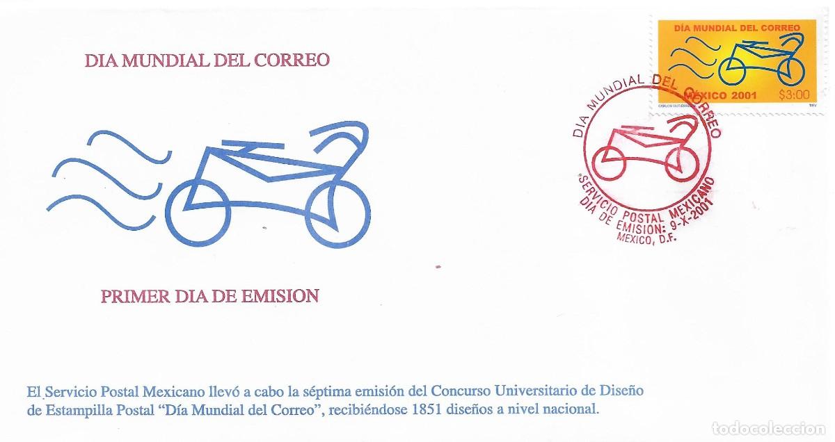 Sellos: J) 2001 MEXICO, WORLD POST DAY, FDC - Foto 1