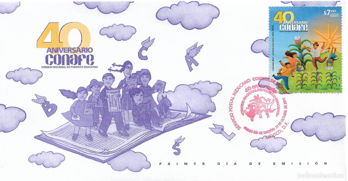 Sellos: J) 2011 MEXICO, 40th ANNIVERSARY CONAFE, FDC - Foto 1
