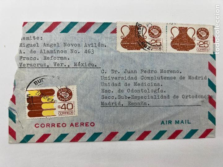 Sellos: CORREO AEREO. MEXICO - ESPA&Ntilde;A 85. - Foto 1