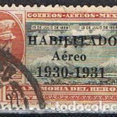 Sellos: MEJICO IVERT AÉREO Nº 33 (AÑO 1930), 1º ANIVERSARIO DE LA MUERTE DE EMILIO CARRANZA, USADO