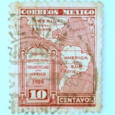 Sellos: SELLO POSTAL ANTIGUO MÉXICO 1926 10 C SEGUNDO CONGRESO POSTAL PANAMERICANO - CONMEMORATIVO