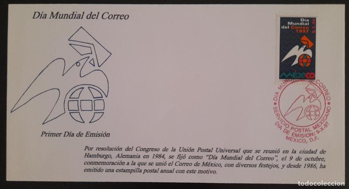 Sellos: SL) 1997 MEXICO WORLD POSTMAN DAY FDC - Foto 1