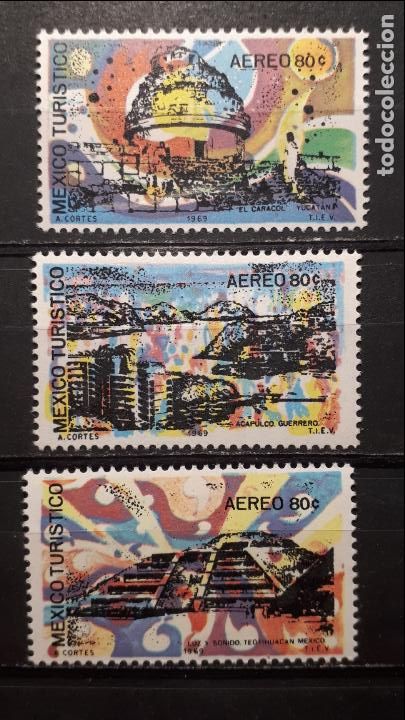 Sellos: M&Eacute;XICO . A&Ntilde;O 1969 * * . YVERT A&Eacute;REO 302/4 - Foto 1