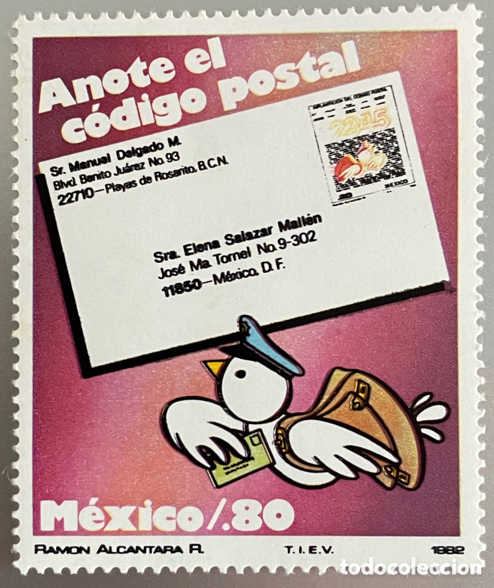 Sellos: M&eacute;jico. Mexico. Uso c&oacute;digo postal. 1982 - Foto 1