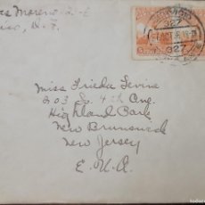 Sellos: EL)1936 MEXICO PAIR OF COLUMBUS MONUMENT 5C SCT 637, CIRCULATED COVER FROM MEXICO TO USA WITH THE CA