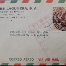 Sellos: EL)1940 MEXICO FLIGHT SYMBOL SCT C141, AIRMAIL REGISTERED, CIRCULATED COVER FREOM MEXICO TO NEW JER
