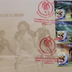 Sellos: SD)2010, MEXICO, FIRST DAY OF ISSUE COVER, FIFA WORLD CUP, SOUTH AFRICA, FDC