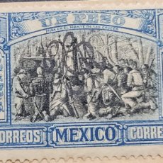 Sellos: EL)1910 MEXICO, FROM THE INDEPENDENCE SERIES, MASS ON THE MOUNT OF CROSSES 1P SCT 379, WITH OVERLOAD