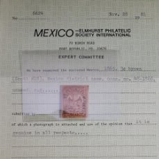 Sellos: O) 1865 MEXICO, MEXICO DISTRIC NAME OVERPRINT, SCT 18 3C BROWN, 48 -1866, UNUSED ORIGINAL GUM, ELMH