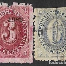 Sellos: SE)1882-83 MEXICO, FROM THE SERIES NUMERALS 3C SCT147 & 6C SCT148, BOTH USED